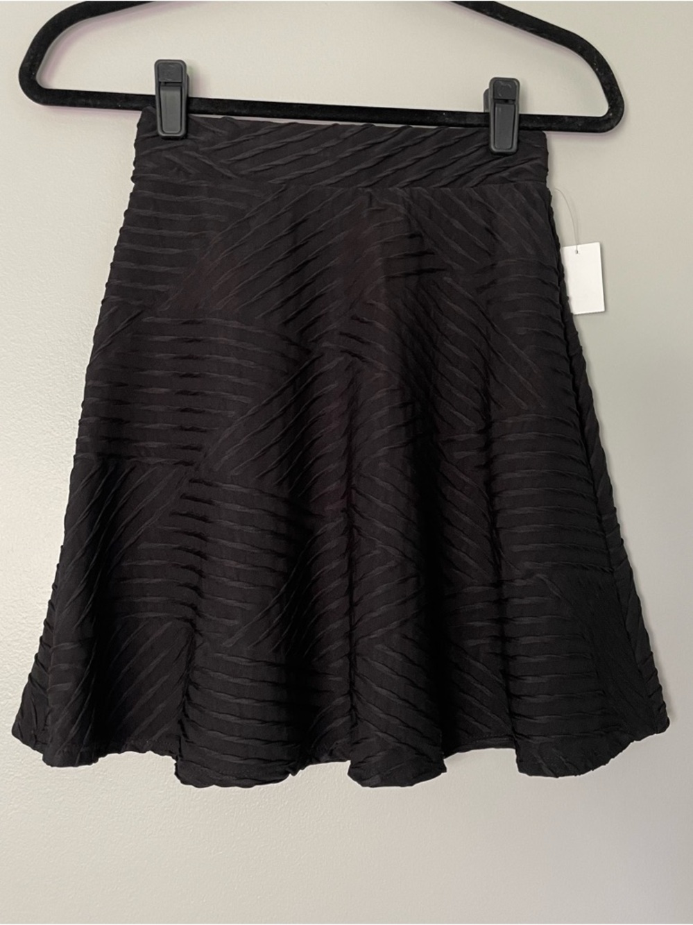 Charlotte Russe Black Textured Skater Skirt NWT